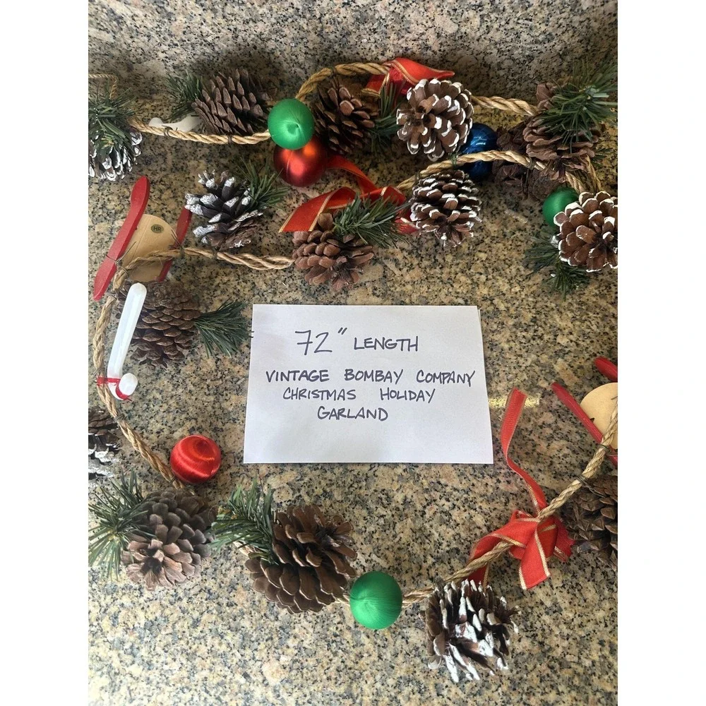 Vintage‎ Bombay Company Christmas Pinecone Garland 72